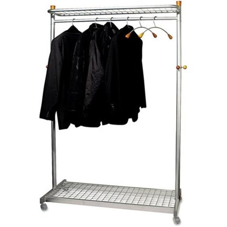 Alba Alba PMLUX6 Two-Sided; Two-Shelf Coat Rack; Six Hangers & Six Hooks; Chrome; Mahogany PMLUX6